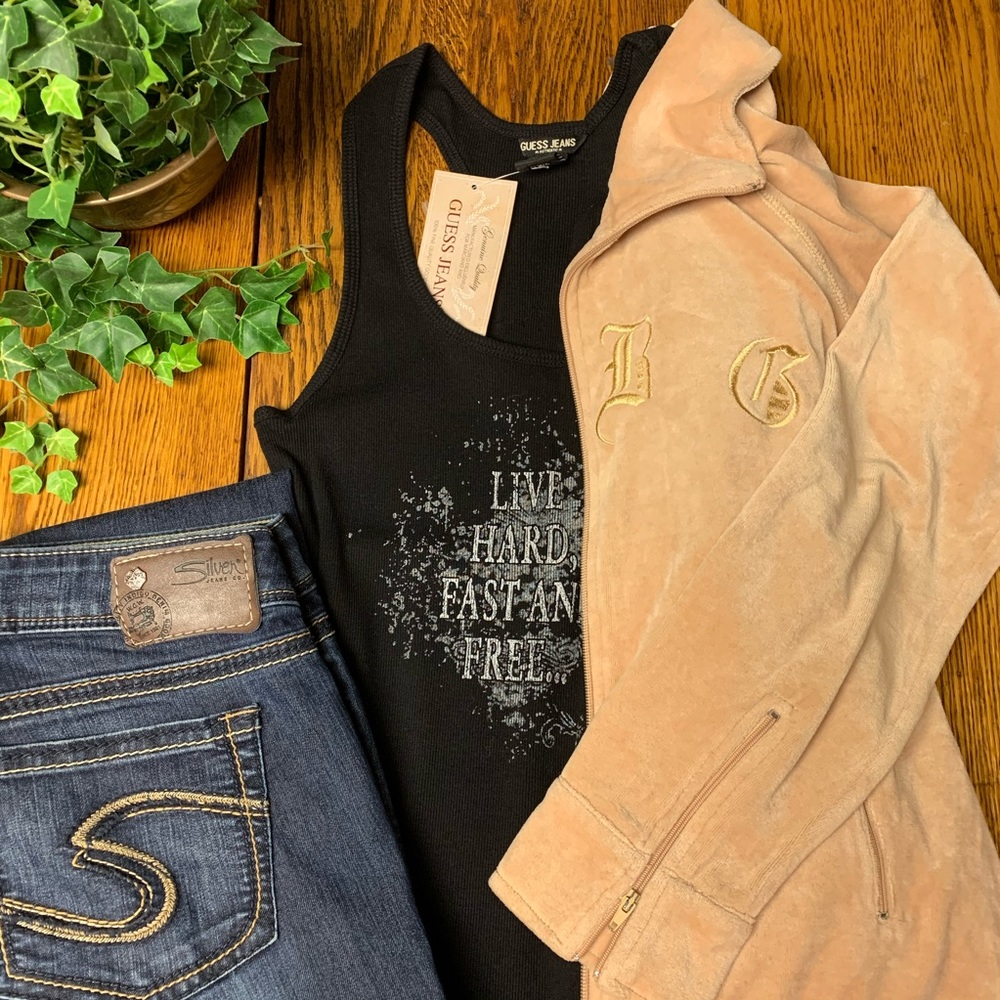 BCBGMaxAzria Velvet Track Zip Up Jacket Velour